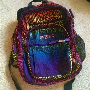 Large Multicolored Leopard Jansport Backpack