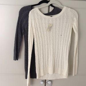 🚫🚫 SOLD 🚫🚫 TWO cable-knit sweaters