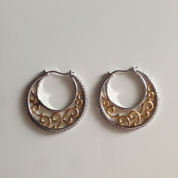 Hoop CZ Plated Earrings