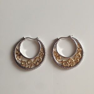 Hoop CZ Plated Earrings