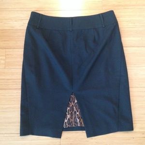 Express Fashion Editor Pencil Skirt Black Leopard