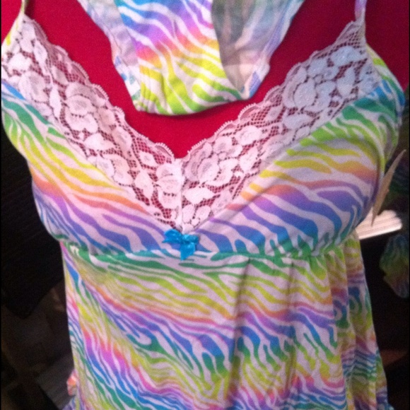 Colorful zebra striped summer nightgown