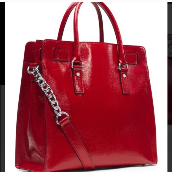 Red patent leather Michael kors handbag. - Picture 2 of 4