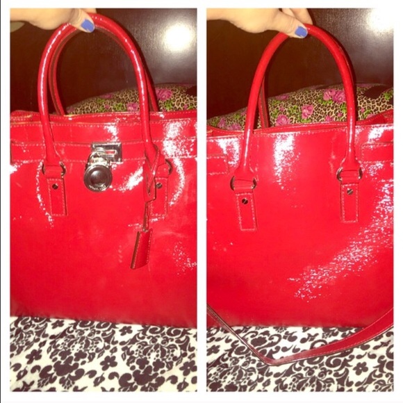 Red patent leather Michael kors handbag. - Picture 4 of 4
