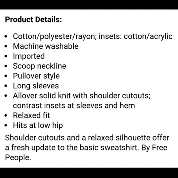 Free People Cutout Shoulder Sweater - Picture 3 of 4