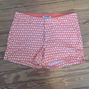 Orange sailboat pattern shorts