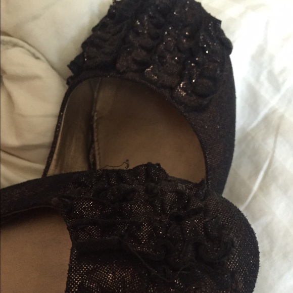 Dark with gold shimmery flats