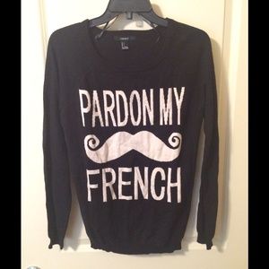 Black pardon my French sweater