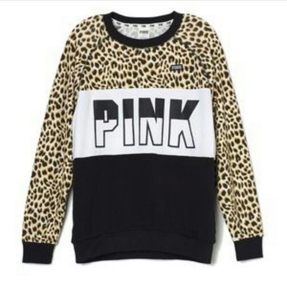 Vs pink cheetah crew top