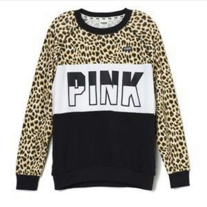 Vs pink cheetah crew top
