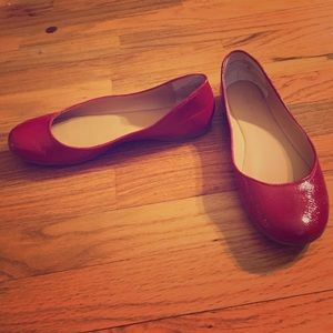 Nine West Shiny Red Flats