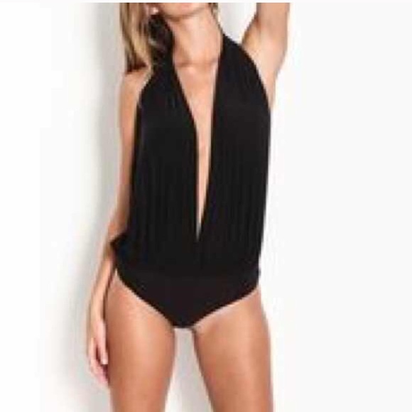 TRADED - Black Backless Halter Bodysuit