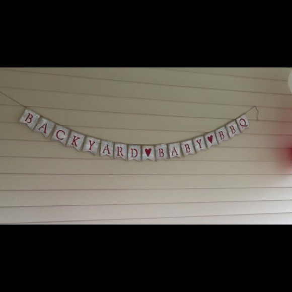 Burlap backyard bbq banner