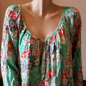 Floral mint flow blouse - BRAND NEW - SZ XL