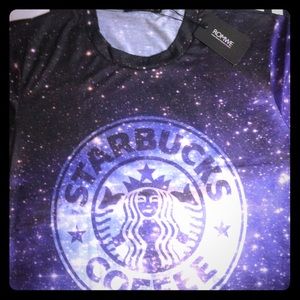 Galaxy Print Starbucks Tee Size Small NWT