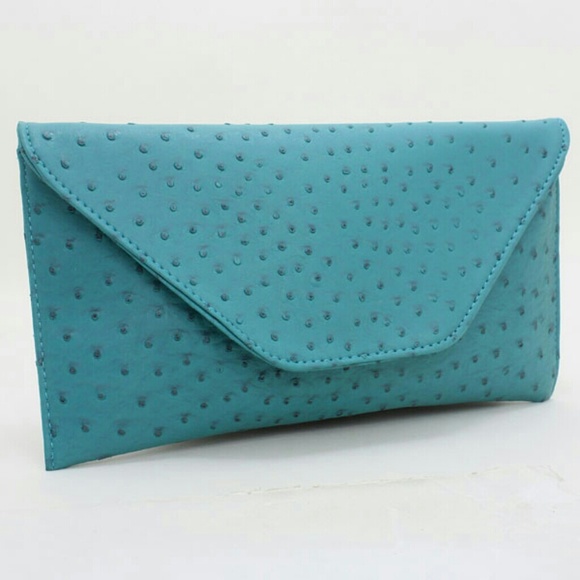 Faux Ostrich Leather Clutch
