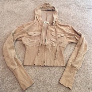 Cropped tan light weight sweater