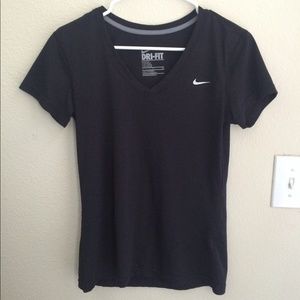 Women's Nike Dri-Fit Poly V-Neck (adult S, black)