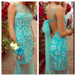 Beautiful aqua blue prom dress