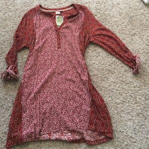 Red bohemian Anthropology tunic dress