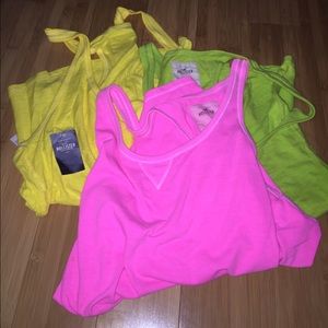 Neon pink Hollister tank top