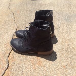 Black combat boots