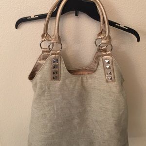 Tan & gold shimmer bag