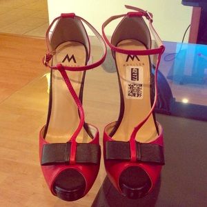 Red and black heels