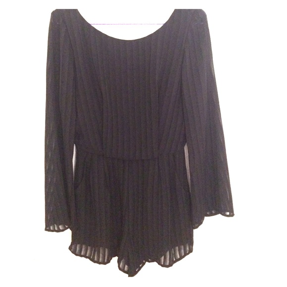 Black long sleeve romper size small