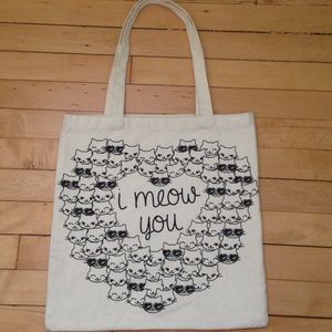 "i meow you " tote bag
