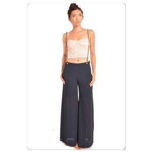 High Waisted Pants w/ removable Chain Suspender