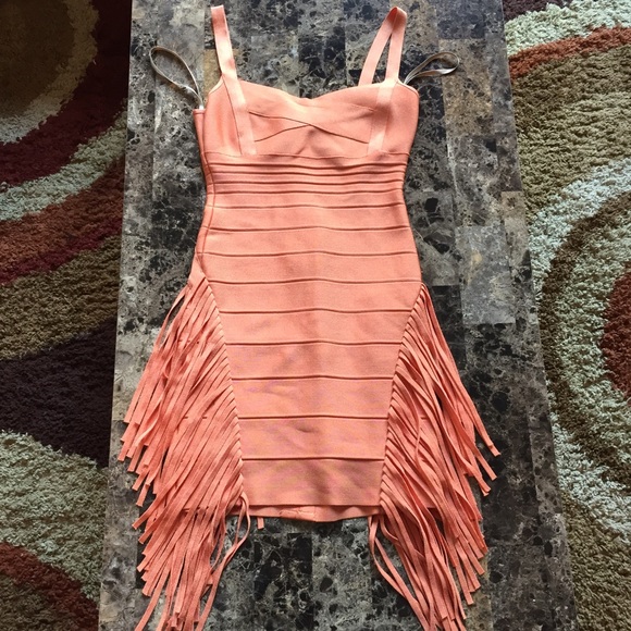 Fringe Herve Leger Bandage dress
