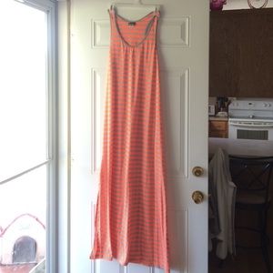 ❤️Long Orange and Grey Dress