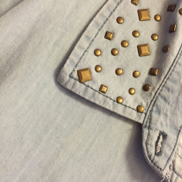 Sz. 26/28 Cato Studded Denim Cut-Off Button-Up - Picture 1 of 3