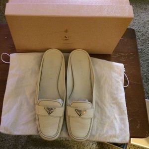 Prada white slip on
