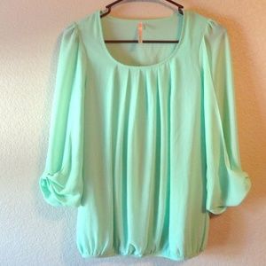 Mint chiffon blouse