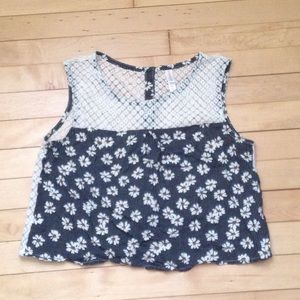 daisy and lace crop top