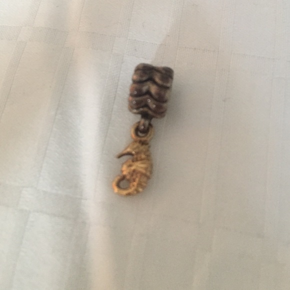 PANDORA seahorse sterling silver/14k gold charm.