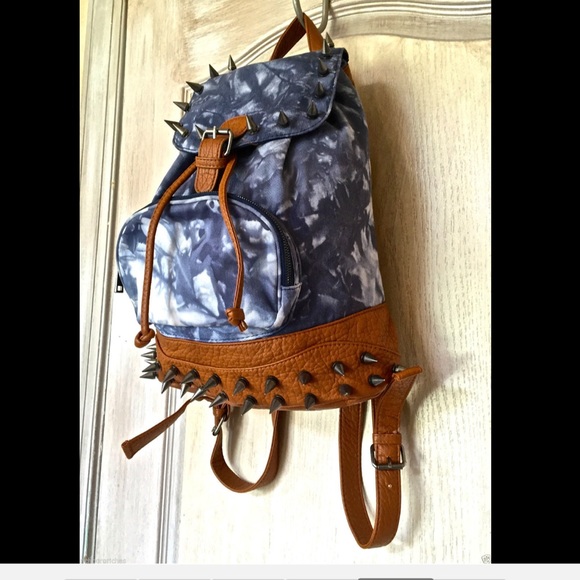 Kendall & Kylie Handbags - Kendall Kylie blue tie dye brown leather Backpack