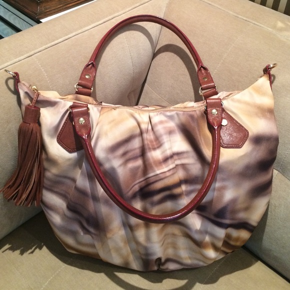 MZ Wallace Neutral, Beige-Brown Watercolor Handbag