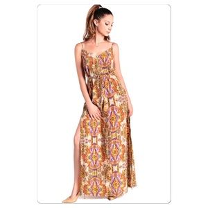 Geo patterned Maxi Dress with Slits