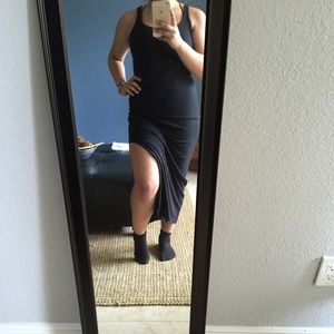Gap maxi dress black with slit