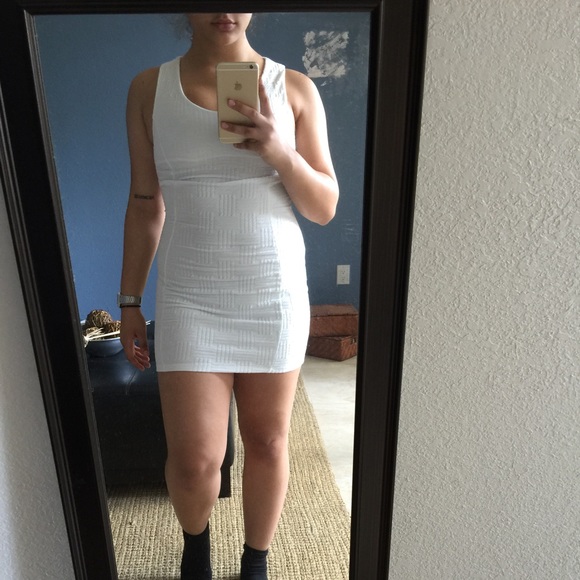 Top Shop white ribbed dress