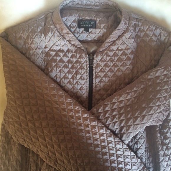 Topshop Quilted Bomber Jacket