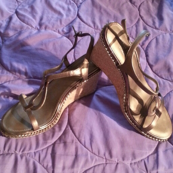 Ann Klein iFlex Bronze Wedged Sandals - Brand New