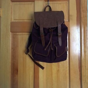 Plum and faux leather forever 21 backpack (new)