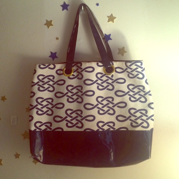 Estée Lauder Tote | Navy Print | Canvas | 14"x10"
