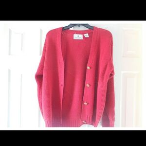 FALL ESSENTIAL: Red, chunky knit cardigan