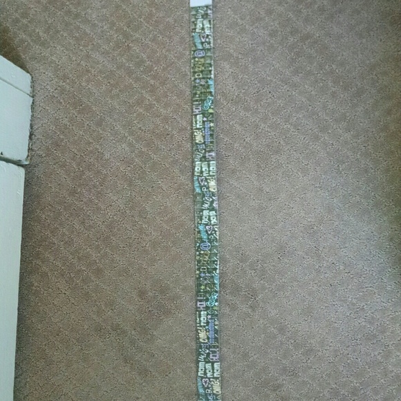 white and brown studded belt