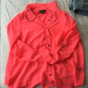 Neon coral top